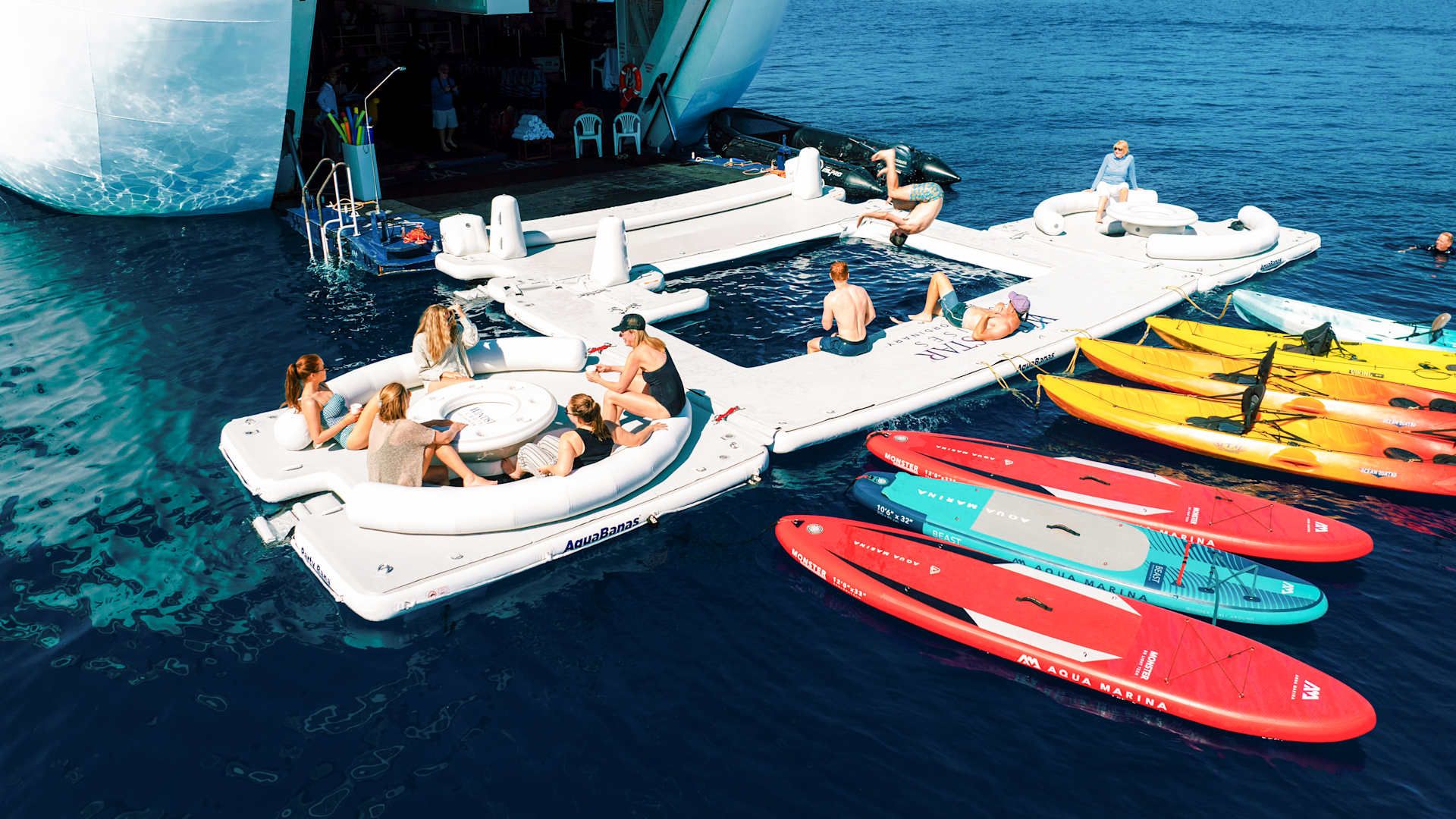 Swim, snorkel or kayak right from your yacht's Marina Platform.